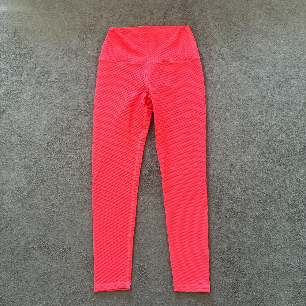 Born Primitive Hot Pink Honeycomb Bubble Butt Athletic Leggings Women's Size M